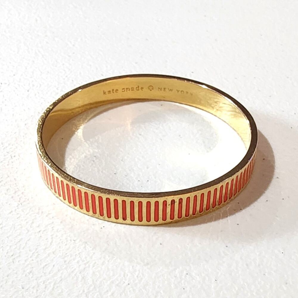 Kate Spade At Your Service Orange Enamel Bangle Bracelet - Picture 4 of 9
